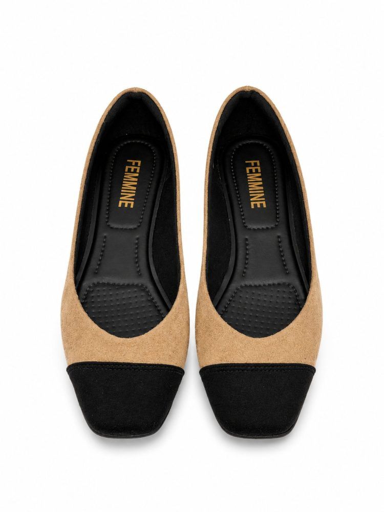 Sapatilha Bailarina Cap Toe Tata Nude/Preta Sapatilha Bailarina Cap Toe Tata Nude/Preta