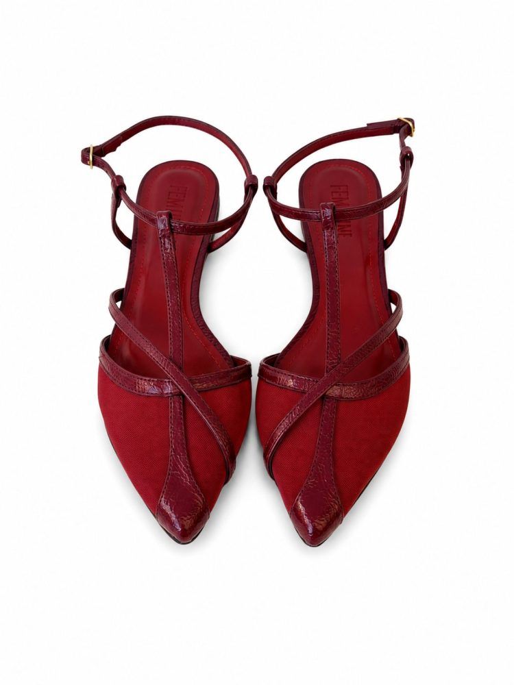 Sapatilha Slingback em Tela Rihanna Marsala Sapatilha Slingback em Tela Rihanna Marsala