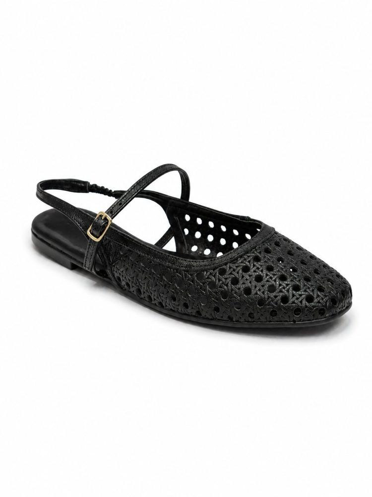 Sapatilha Slingback Feminina Couro Nara Preta Sapatilha Slingback Feminina Couro Nara Preta