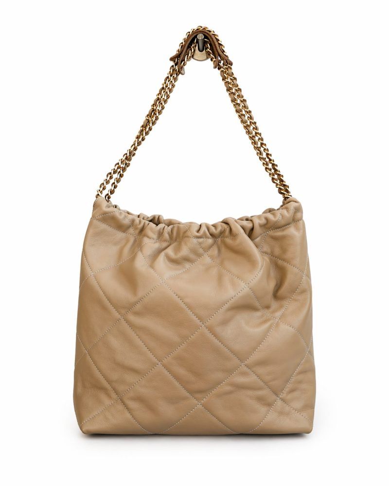 Bolsa saco hobo insp Chanel 22 couro original Bege Bolsa saco hobo insp Chanel 22 couro original Bege