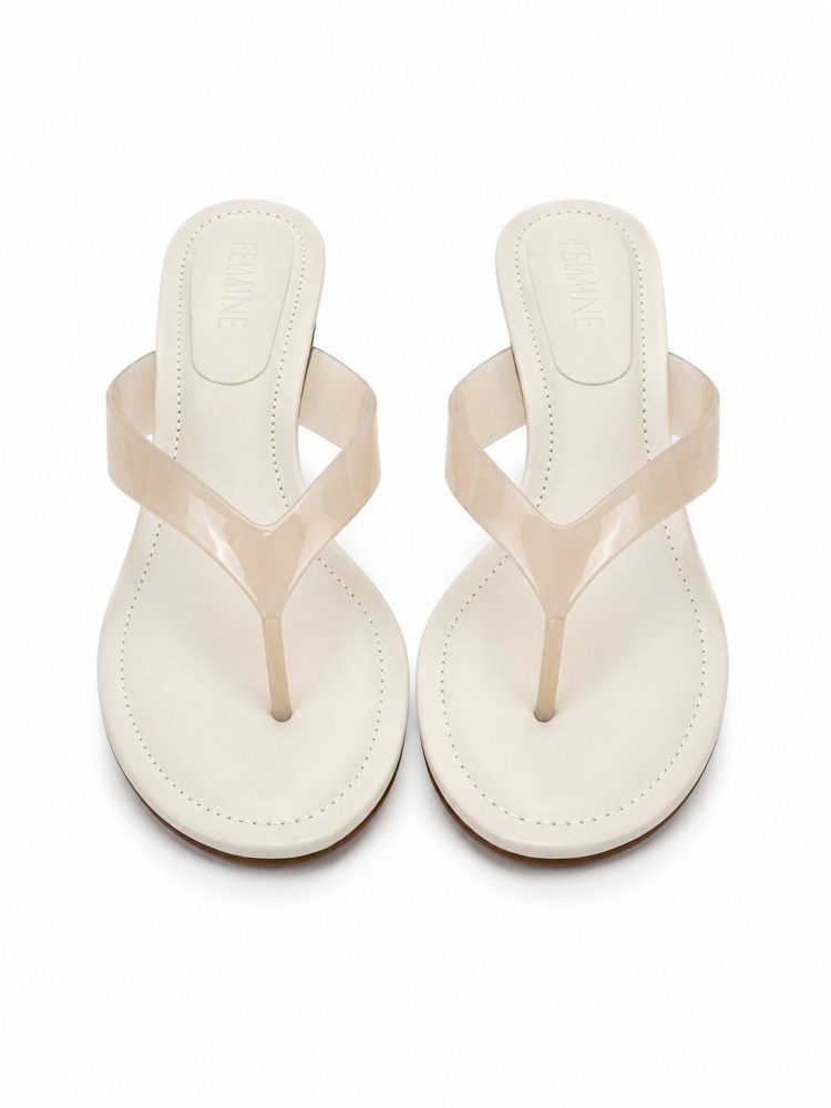 Tamanco Salto Kitten Heels Isis Tira Vinil Off White Tamanco Salto Kitten Heels Isis Tira Vinil Off White