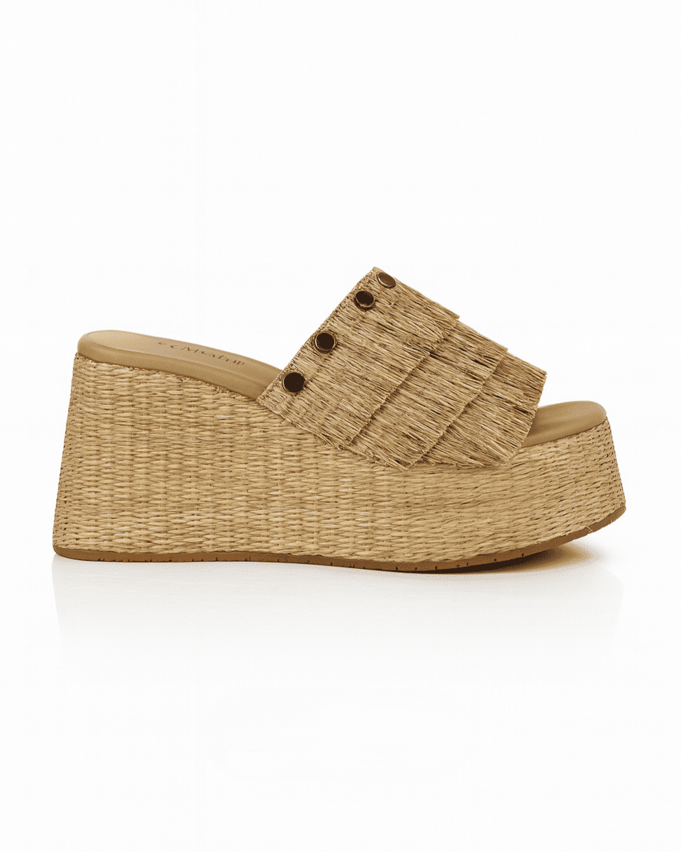TAMANCO PLATAFORMA COURO FEMININO RAFIA NUDE OASIS TAMANCO PLATAFORMA COURO FEMININO RAFIA NUDE OASIS