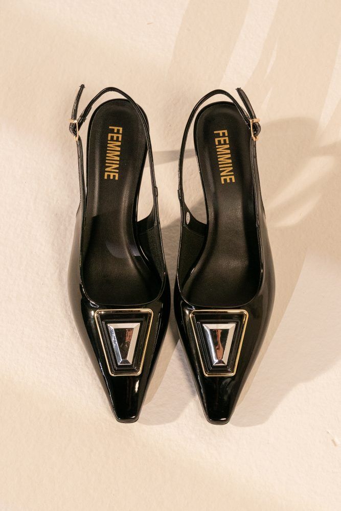 SLINGBACK KITEN HEELS KARDASHIAN preto SLINGBACK KITEN HEELS KARDASHIAN preto