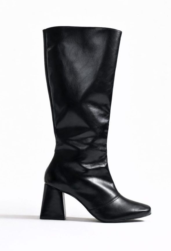 Bota Feminina Cano Longo Salto Bloco Khloe Preta Bota Feminina Cano Longo Salto Bloco Khloe Preta