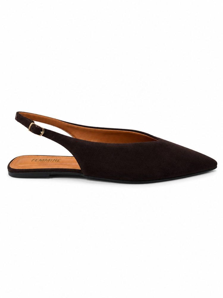 Sapatilha Slingback Feminina Suede Noemi Marrom Sapatilha Slingback Feminina Suede Noemi Marrom