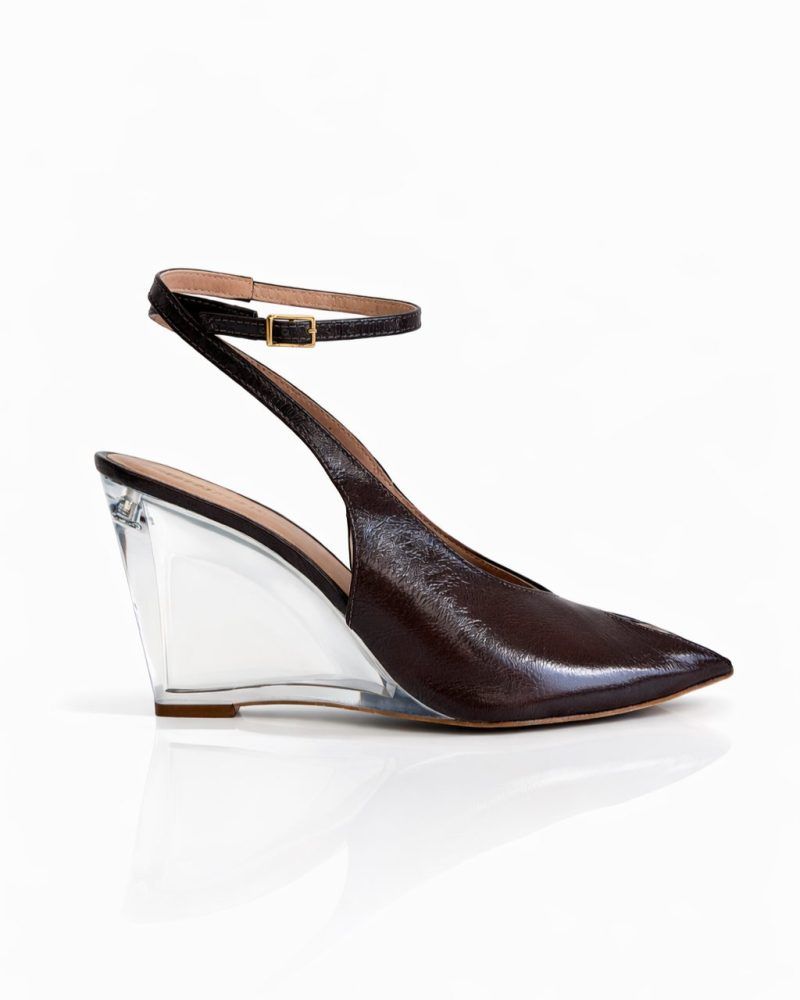 SCARPIN COURO WEDGE CRISTAL JANE Off White SCARPIN COURO WEDGE CRISTAL JANE Off White