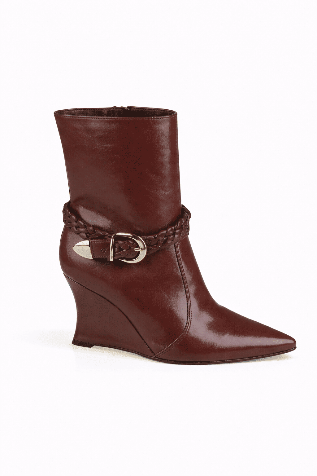 Bota Salto Wedge Fivela Cano Curto Roberta Bota Salto Wedge Fivela Cano Curto Roberta