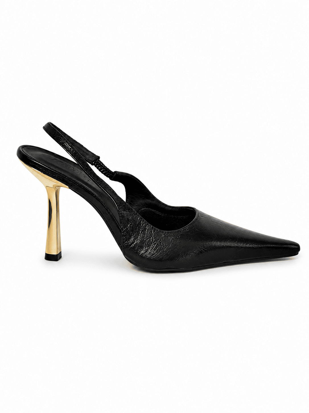 Scarpin Slingback Couro Original Kim Preto Scarpin Slingback Couro Original Kim Preto