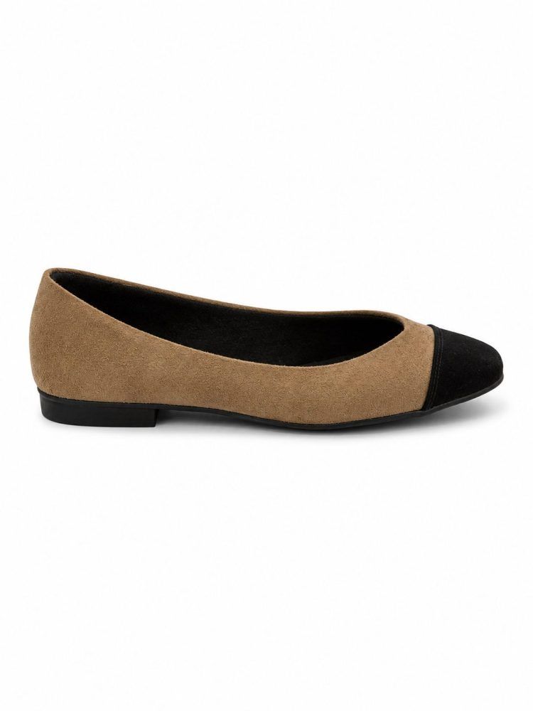 Sapatilha Bailarina Cap Toe Tata Nude/Preta Sapatilha Bailarina Cap Toe Tata Nude/Preta