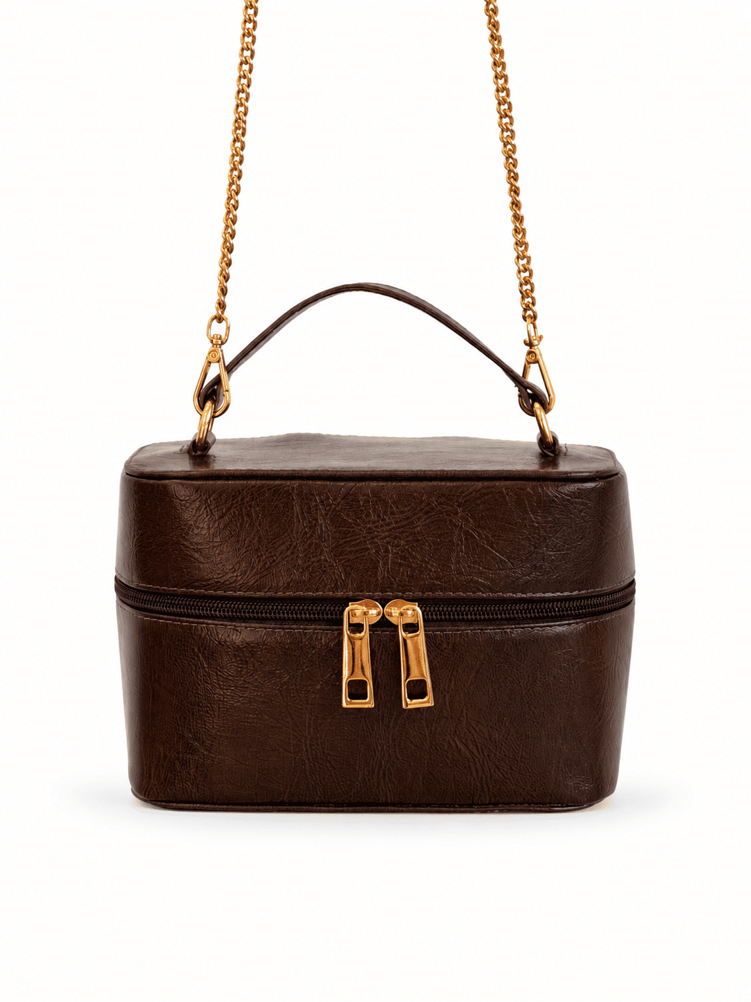 Bolsa Baú Couro Original Kim Marrom Bolsa Baú Couro Original Kim Marrom