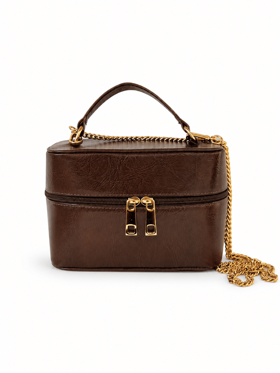 Bolsa Baú Couro Original Kim Marrom Bolsa Baú Couro Original Kim Marrom