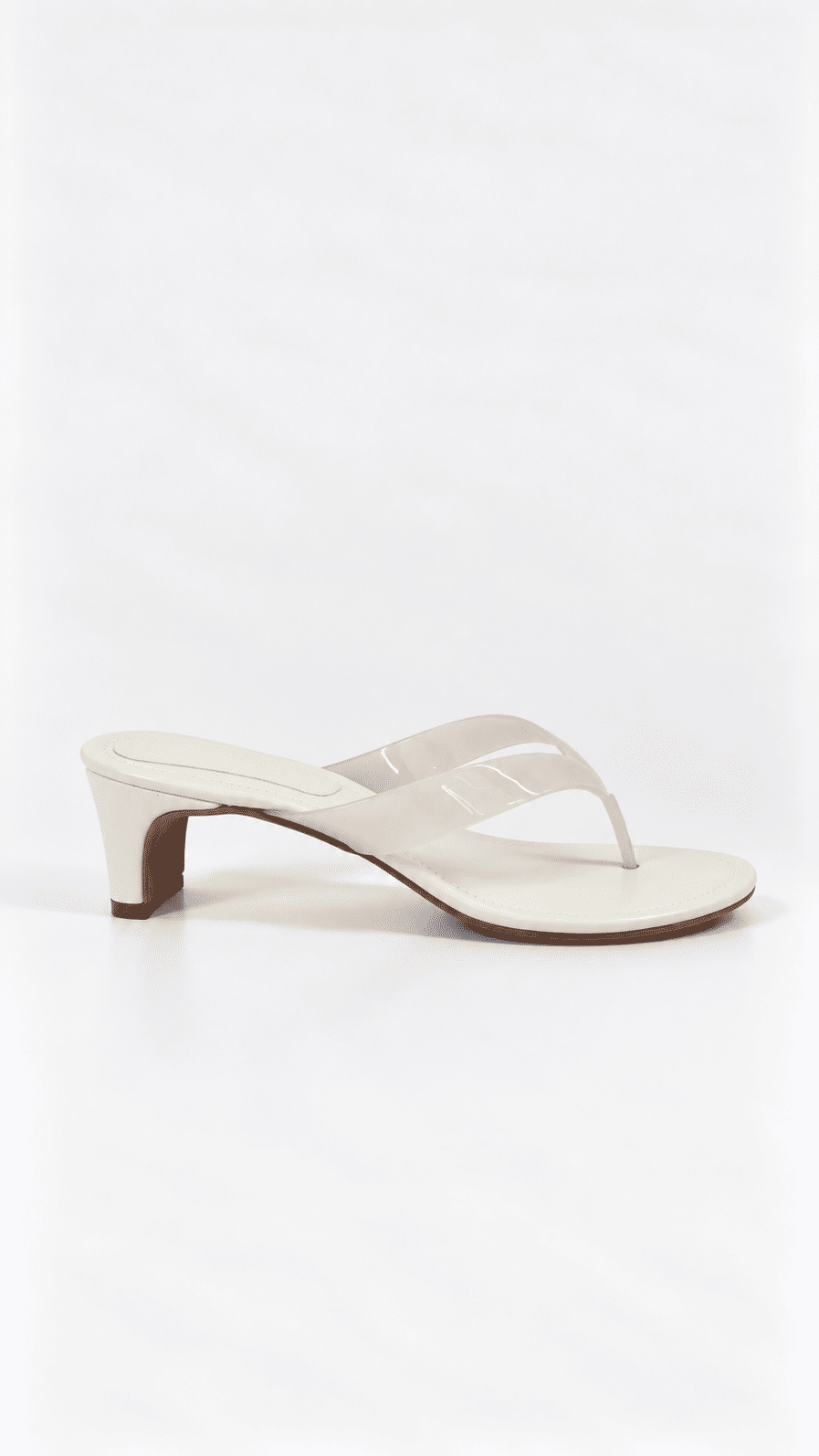 Tamanco Salto Kitten Heels Isis Tira Vinil Off White Tamanco Salto Kitten Heels Isis Tira Vinil Off White