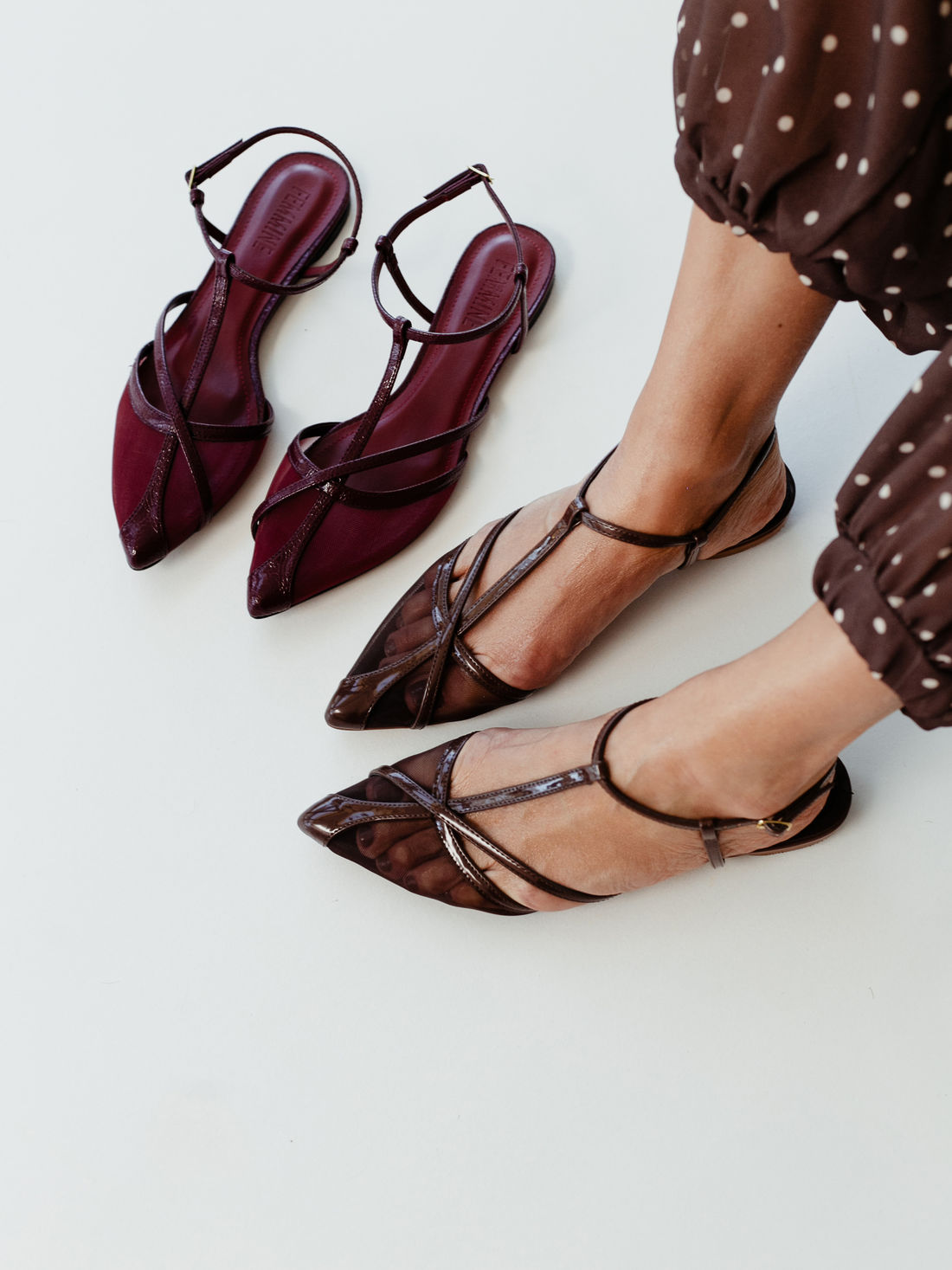 Sapatilha Slingback em Tela Rihanna Marsala Sapatilha Slingback em Tela Rihanna Marsala