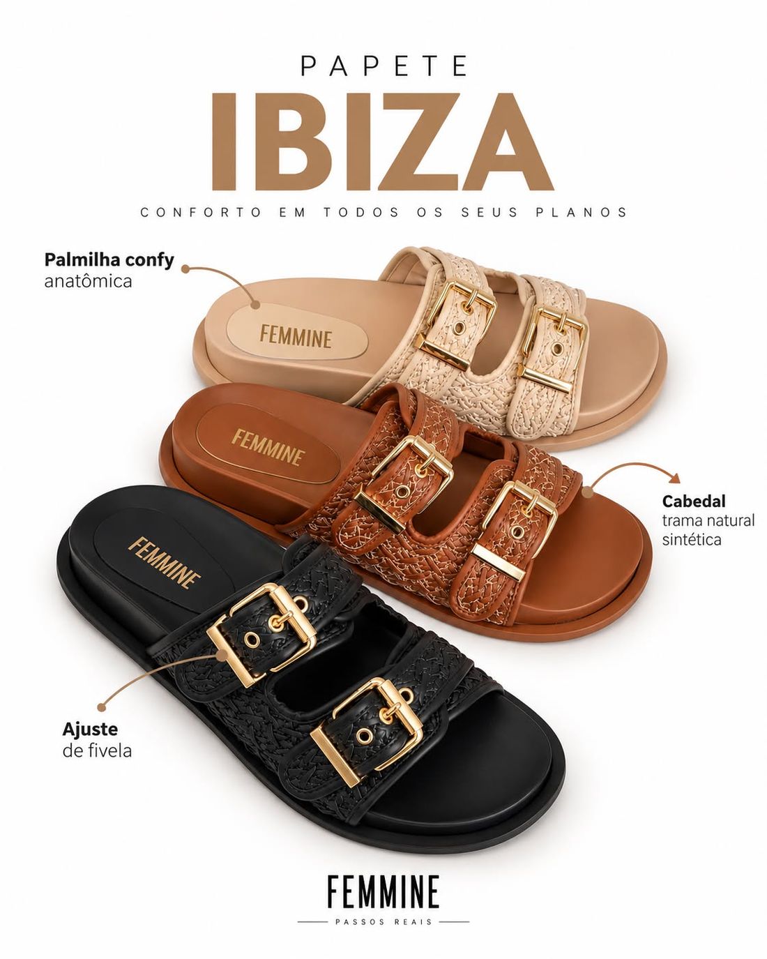 Papete Feminina Anatômica Ibiza Preta Papete Feminina Anatômica Ibiza Preta