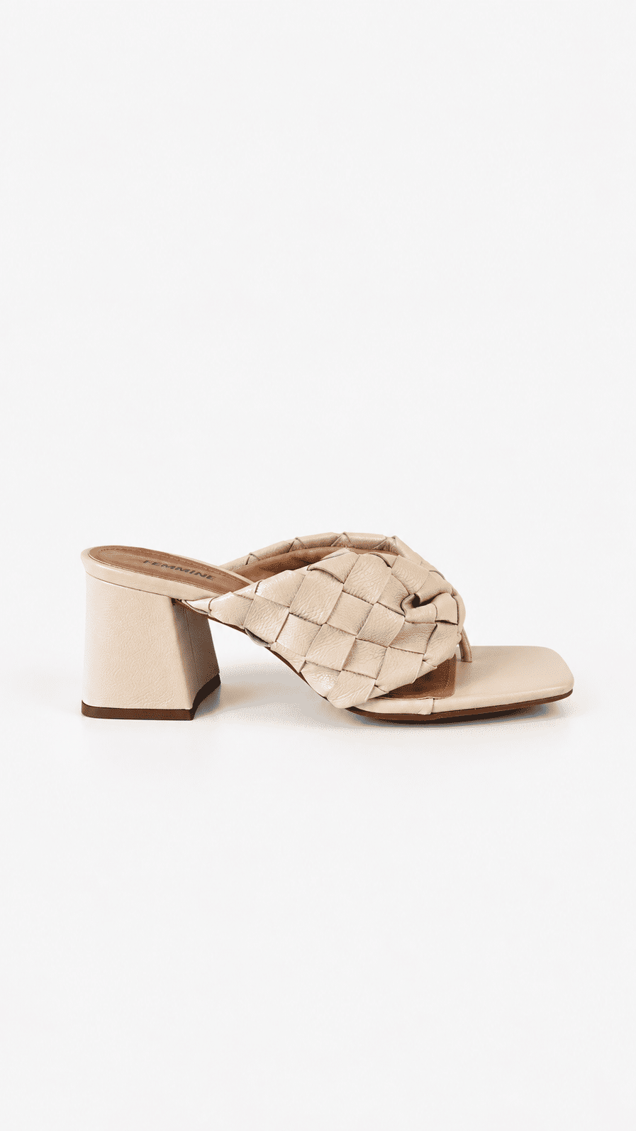 Tamanco Salto Bloco Couro Legítimo Georgina Off White Tamanco Salto Bloco Couro Legítimo Georgina Off White
