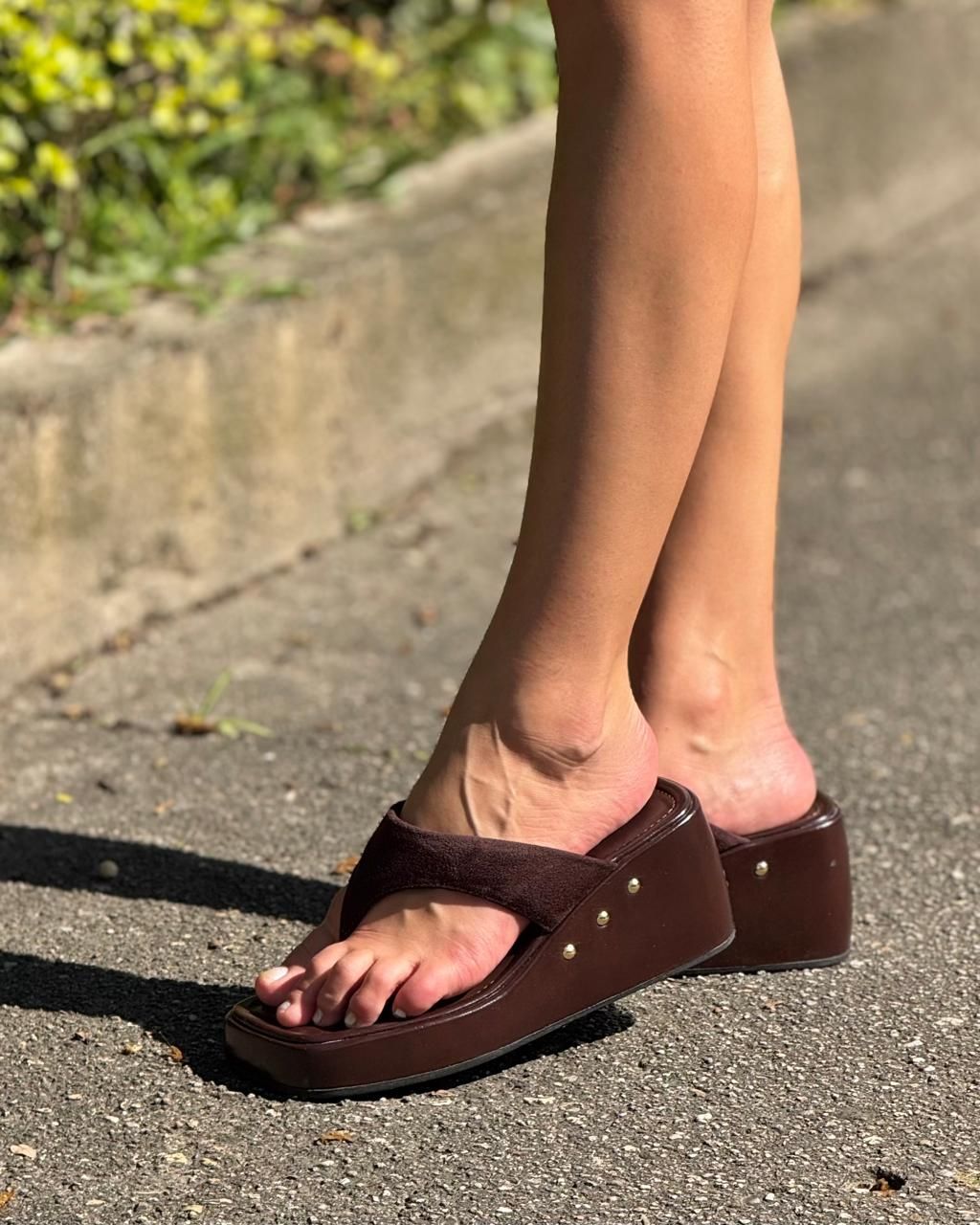Tamanco Plataforma Flip Flop Malu Marrom Tamanco Plataforma Flip Flop Malu Marrom