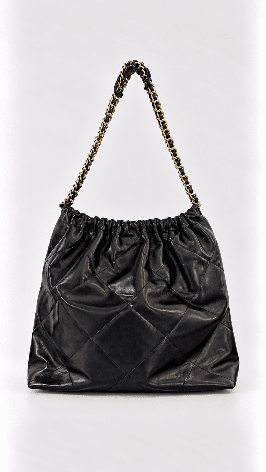 Bolsa saco hobo insp Chanel 22 couro original Preta Bolsa saco hobo insp Chanel 22 couro original Preta