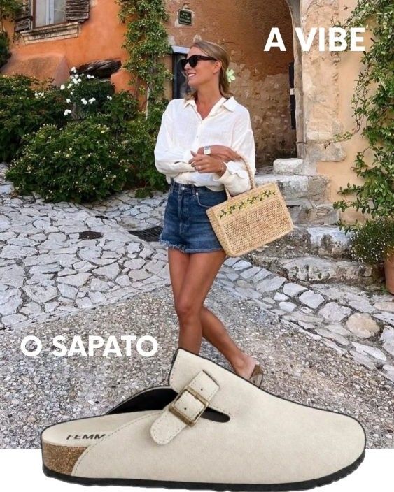 Clog Couro Legítimo Arizona Off White Clog Couro Legítimo Arizona Off White