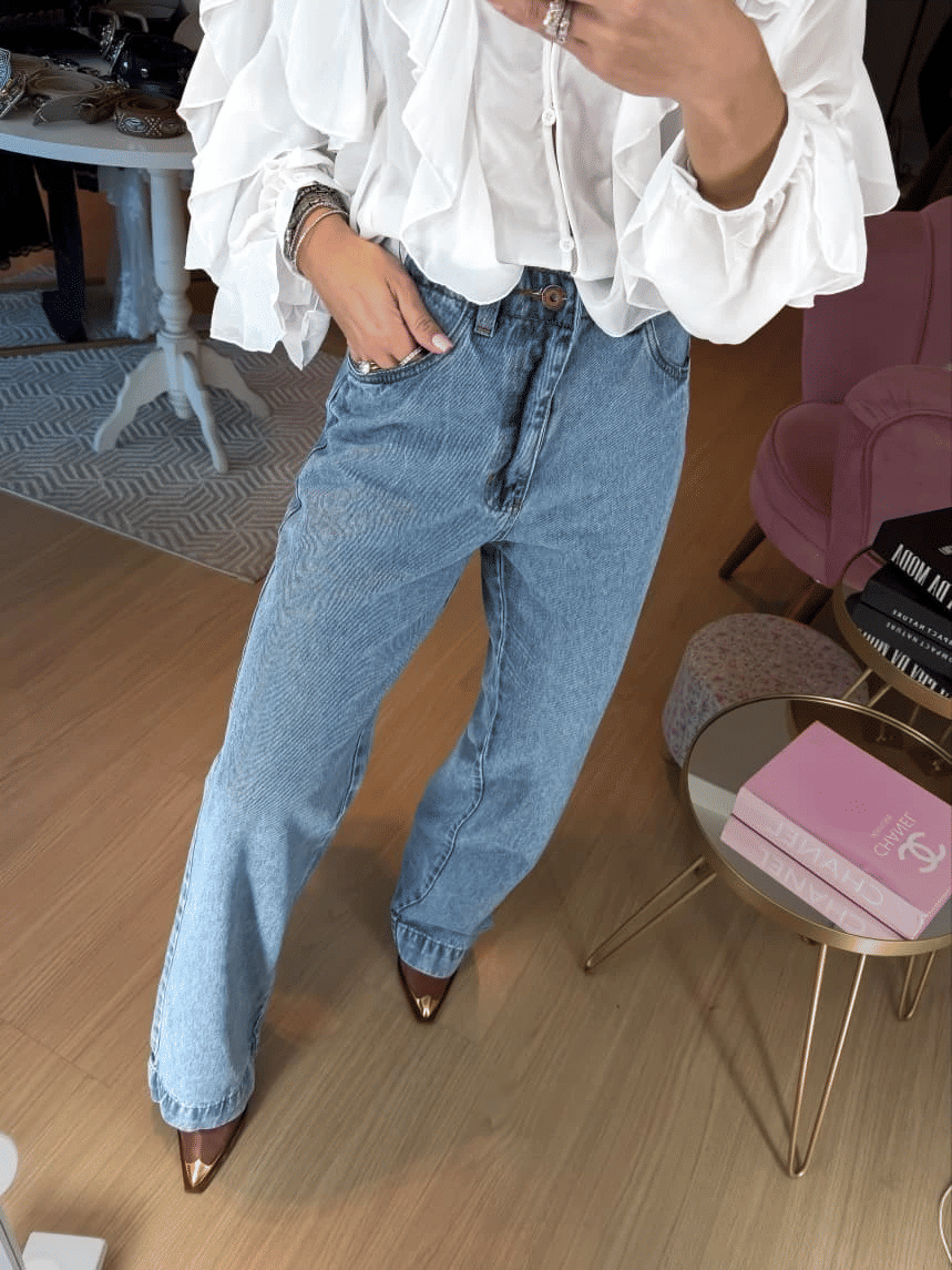 Calça Wide Leg Fabricia Calça Wide Leg Fabricia