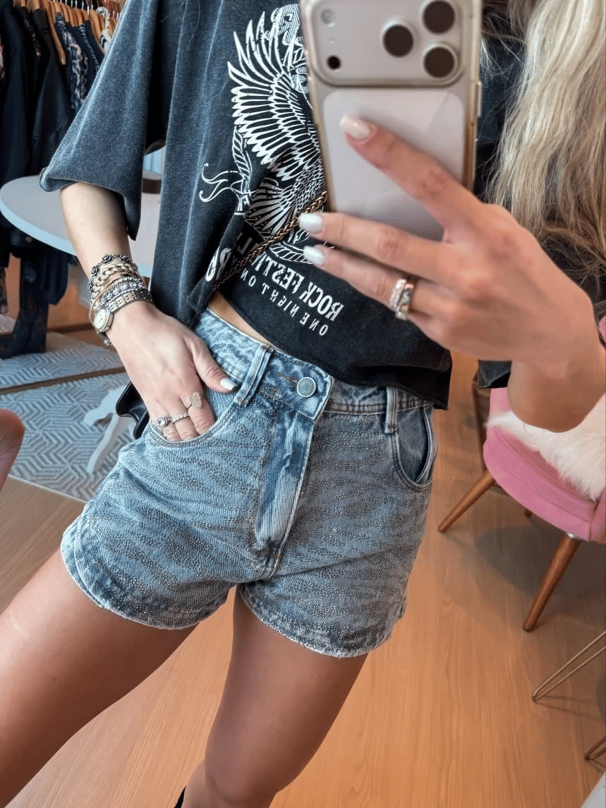 Short Jeans Strass Short Jeans Strass