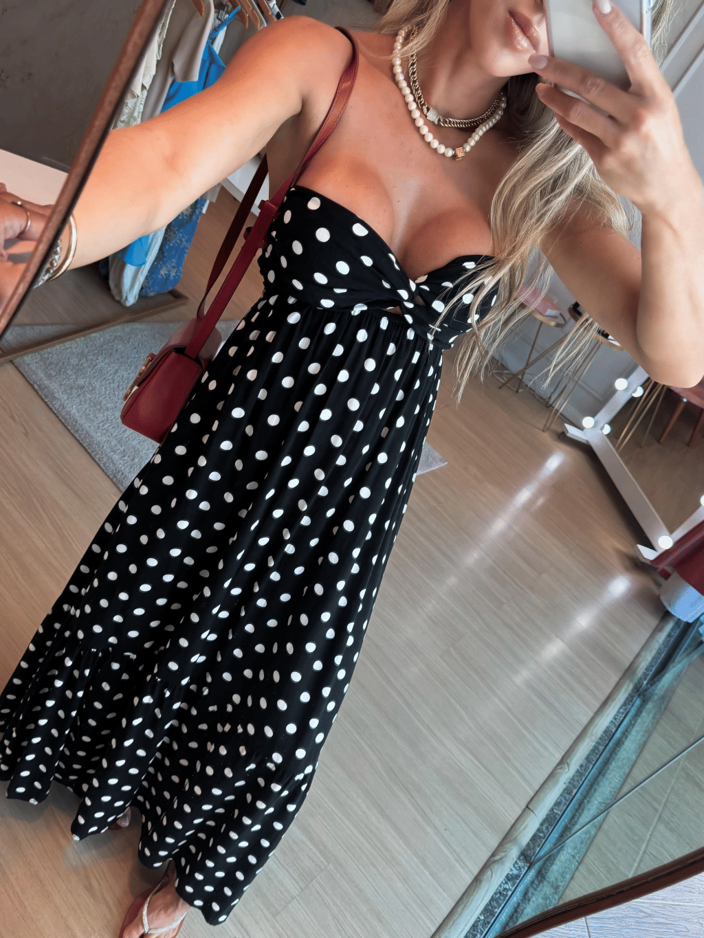 Vestido Longo Poá Divana Vestido Longo Poá Divana