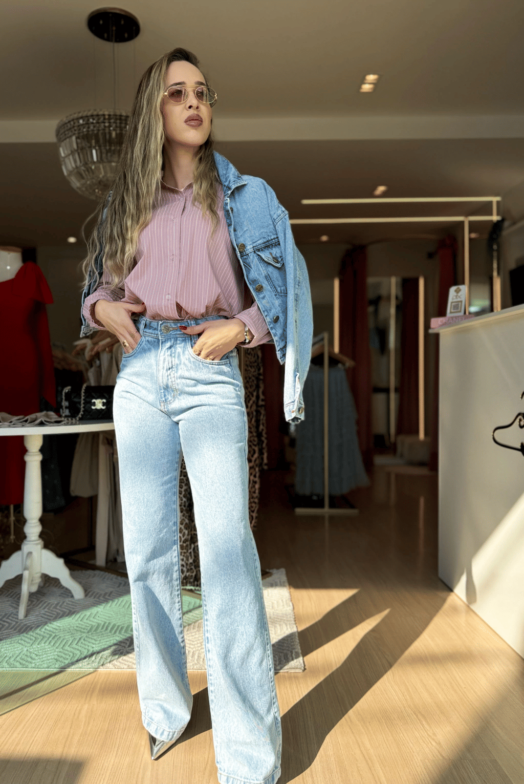 Calca Wide Leg Bolso Bordado Calca Wide Leg Bolso Bordado