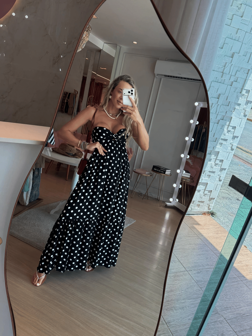 Vestido Longo Poá Divana Vestido Longo Poá Divana