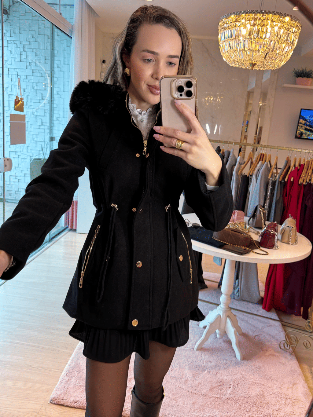 Parka Lã Batida Ester Parka Lã Batida Ester