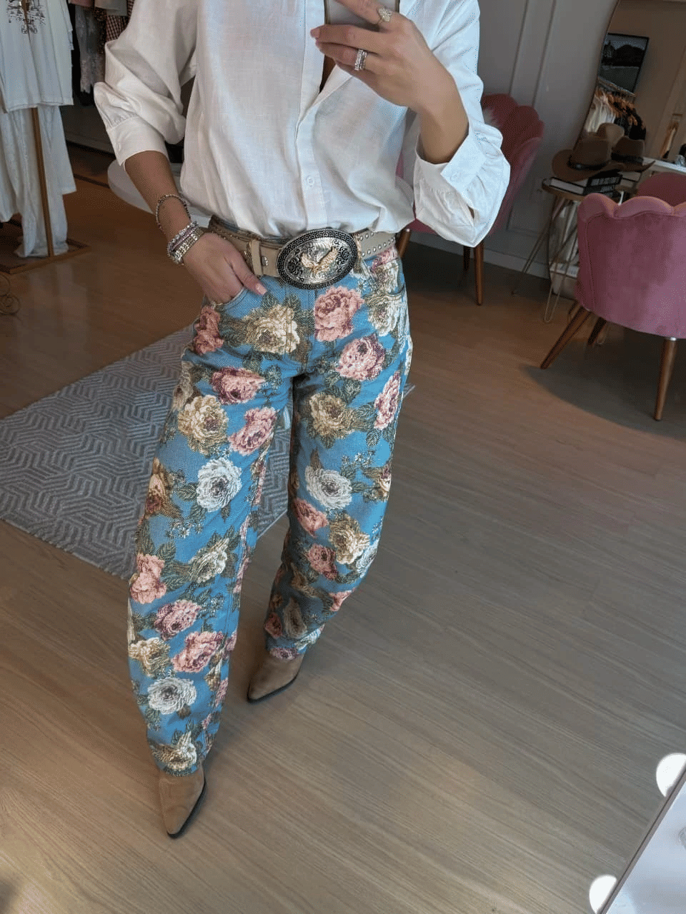 Calça Vintage Rose Calça Vintage Rose