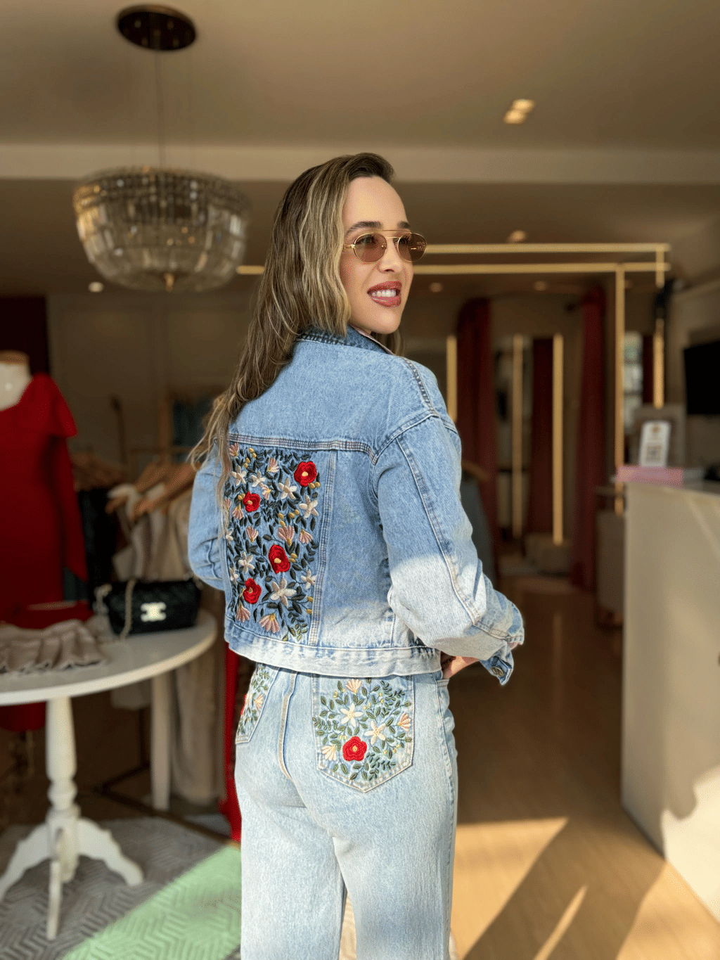 Jaqueta Nina Bordada