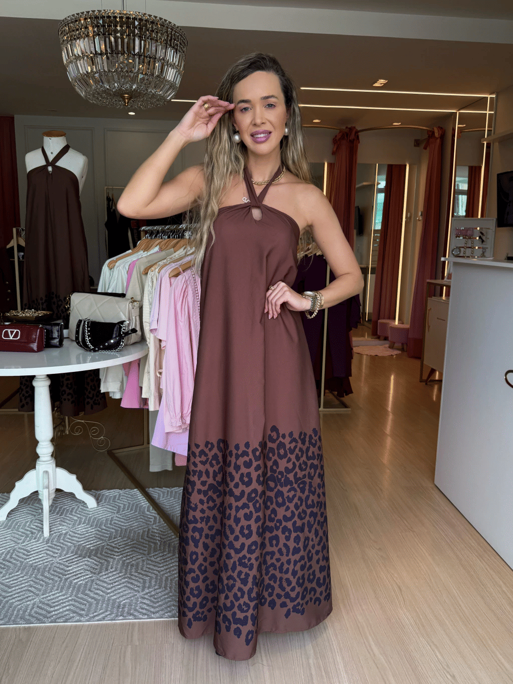 Vestido Longo Onça Vestido Longo Onça