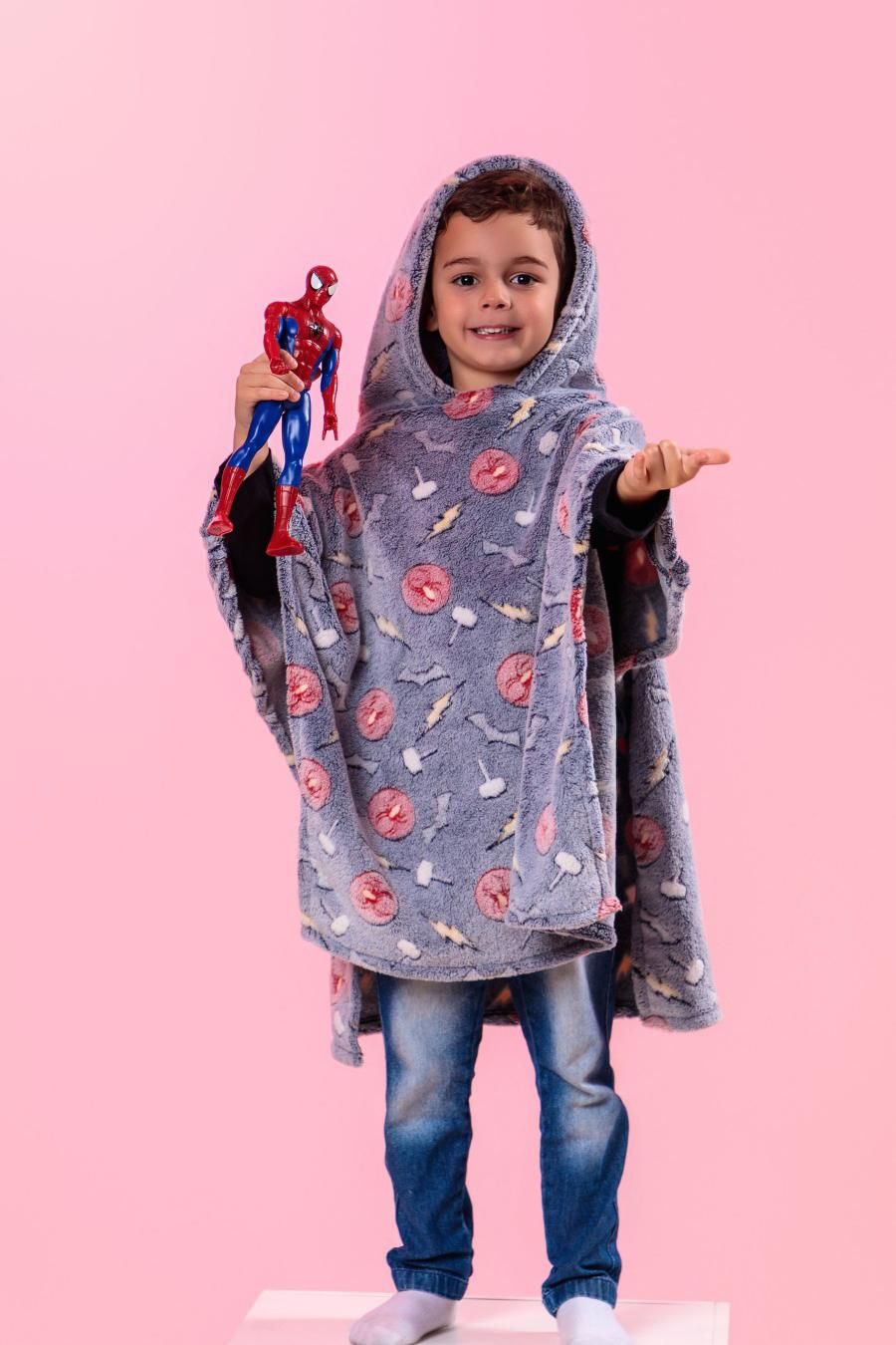  Poncho com Gorro Unissex