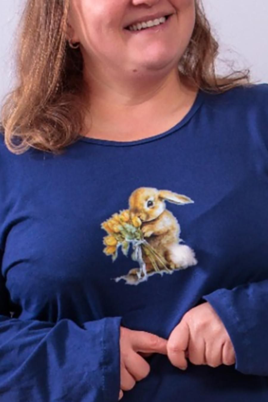 Pijama Longo Feminino Plus Size em Algodão com Detalhe Pompom