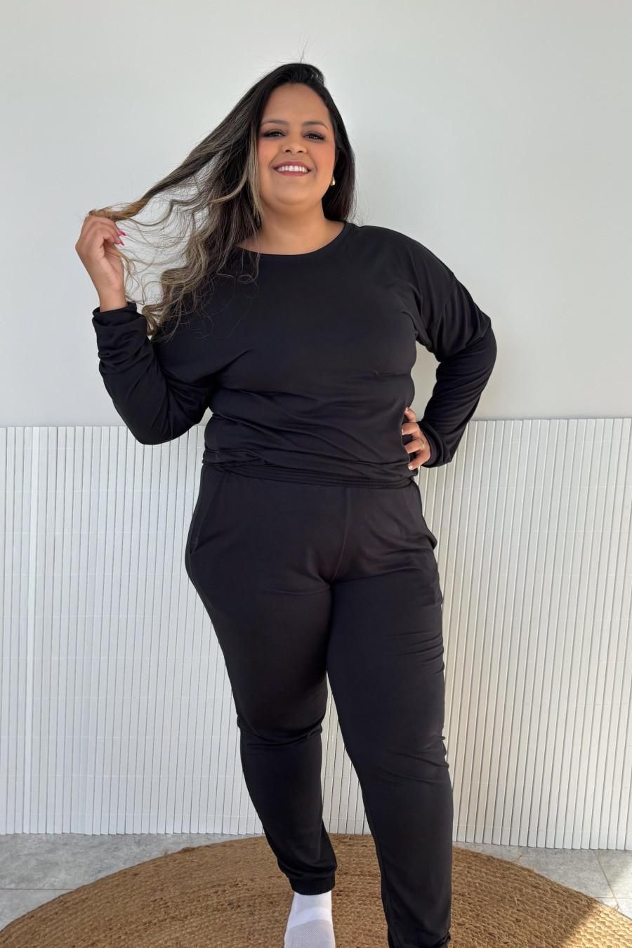 Conjunto Suede Inverno Plus Size