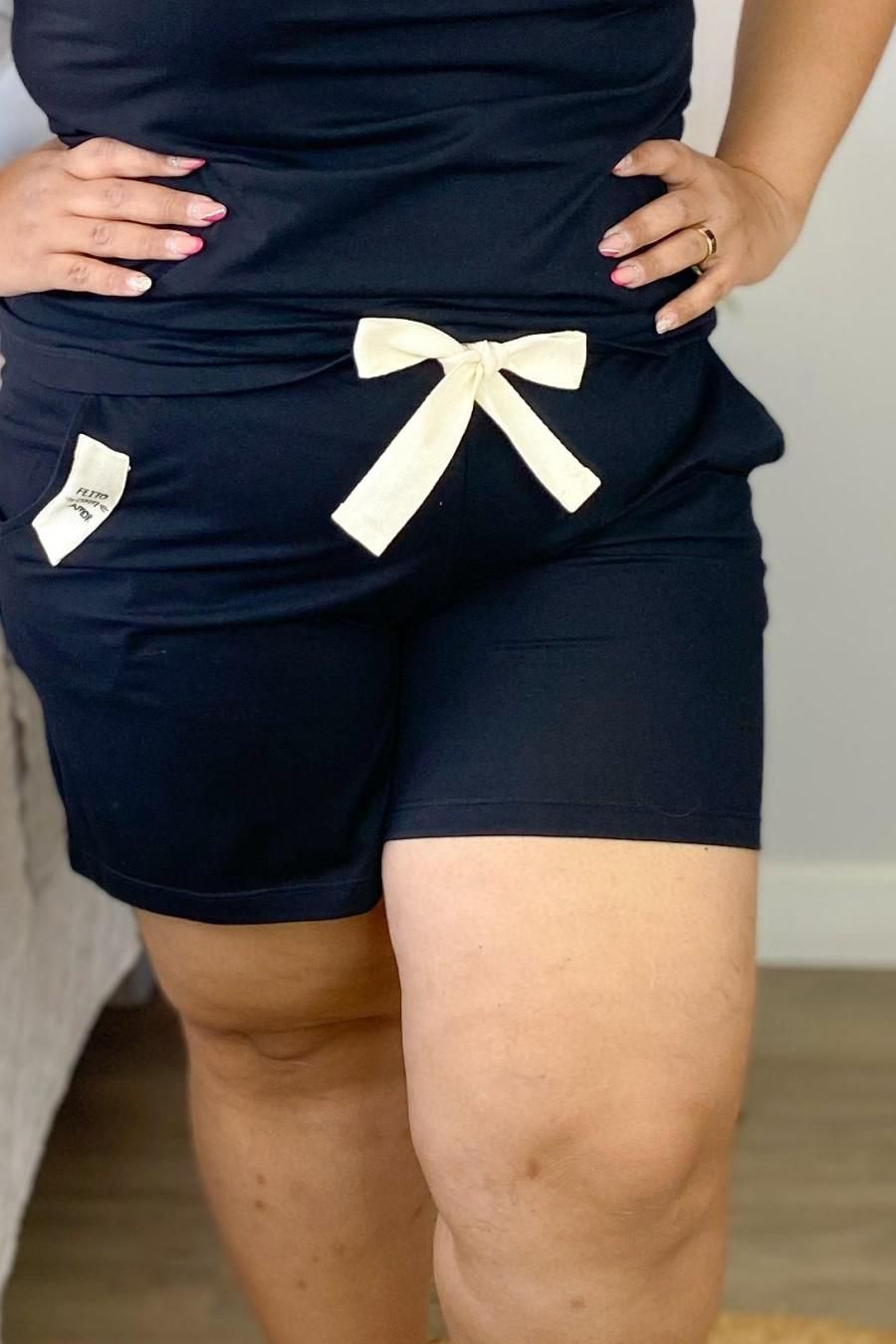 Pijama Feminino Plus Size em Algodão Detalhe Coração 