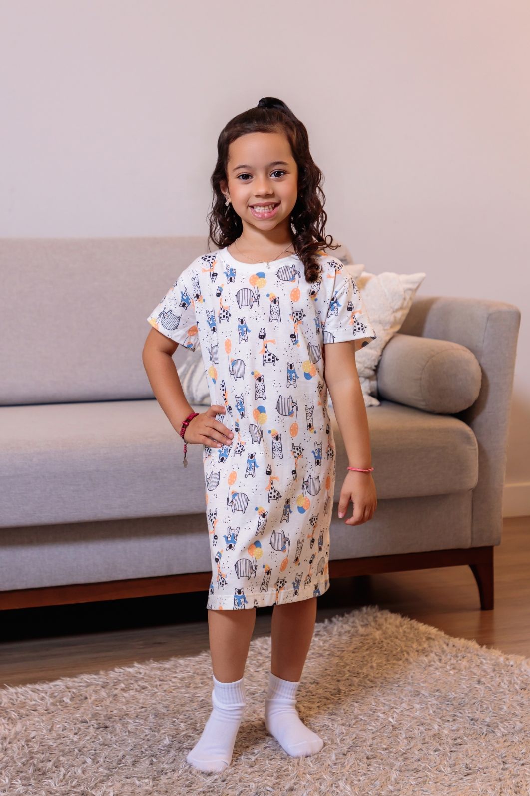 Camisetão Infantil em Algodão com Estampa para Colorir