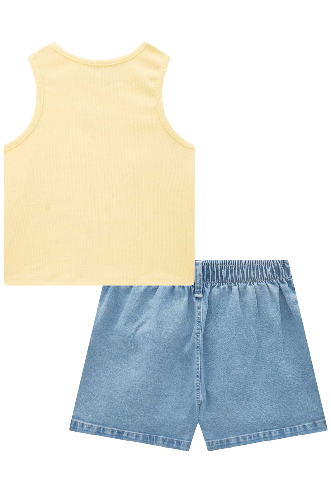 Conjunto de regata em canelado liz e shorts em jeans com elastano 95639 Lilimoon Teen Menina Conjunto de regata em canelado liz e shorts em jeans com elastano 95639 Lilimoon Teen Menina