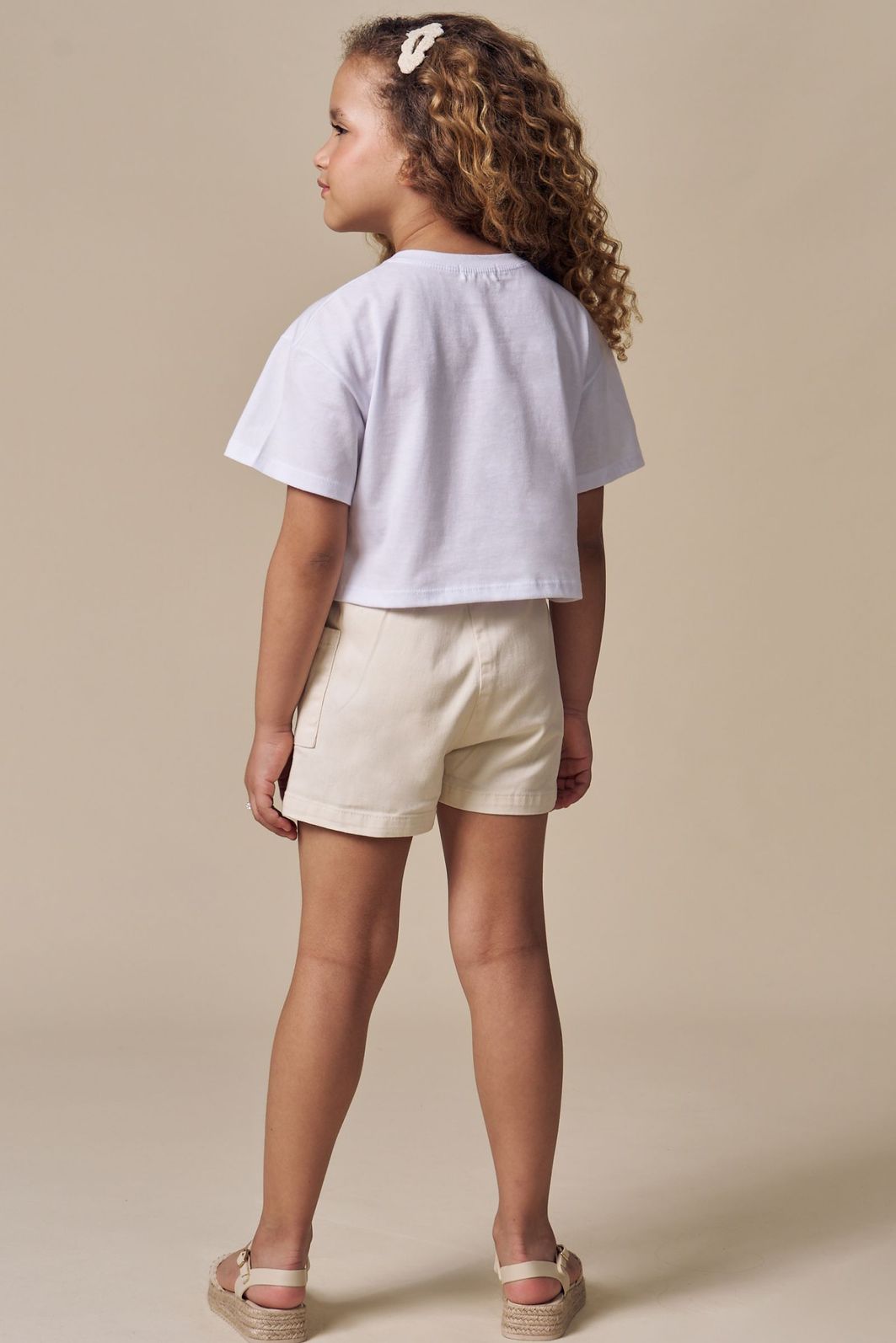 Shorts em sarja com elastano 94947 Infanti Infantil Menina