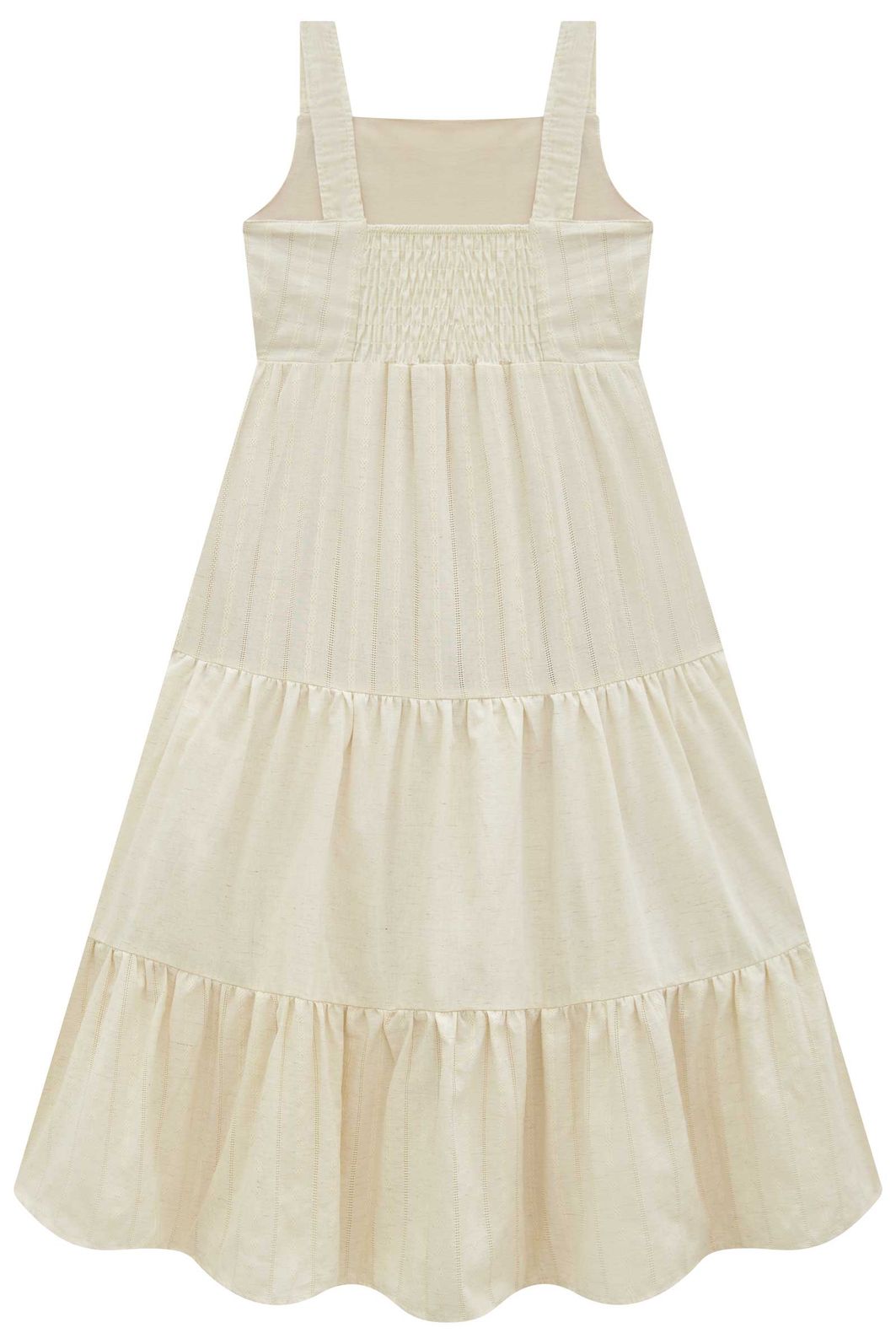 Vestido midi em blend de linho bordado 96495 Infanti Infantil Menina Vestido midi em blend de linho bordado 96495 Infanti Infantil Menina