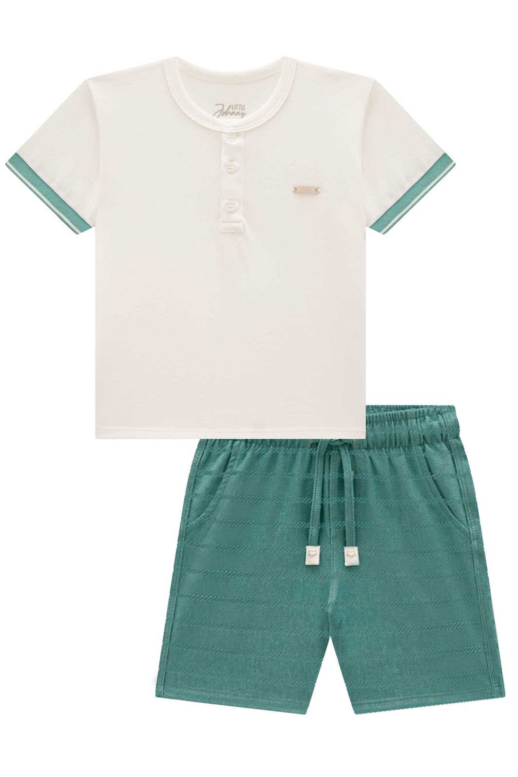 Conjunto de camiseta em suedine e bermuda em cotton jeans com elastano 95164 Johnny Fox Teen Menino Conjunto de camiseta em suedine e bermuda em cotton jeans com elastano 95164 Johnny Fox Teen Menino
