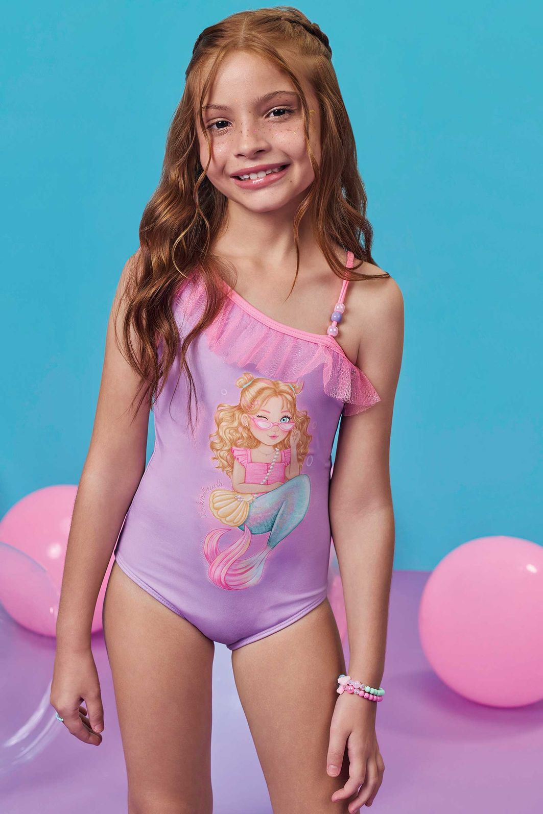 Maiô em malha com proteção UV50+ 99027 Kukiê Infantil Menina Maiô em malha com proteção UV50+ 99027 Kukiê Infantil Menina