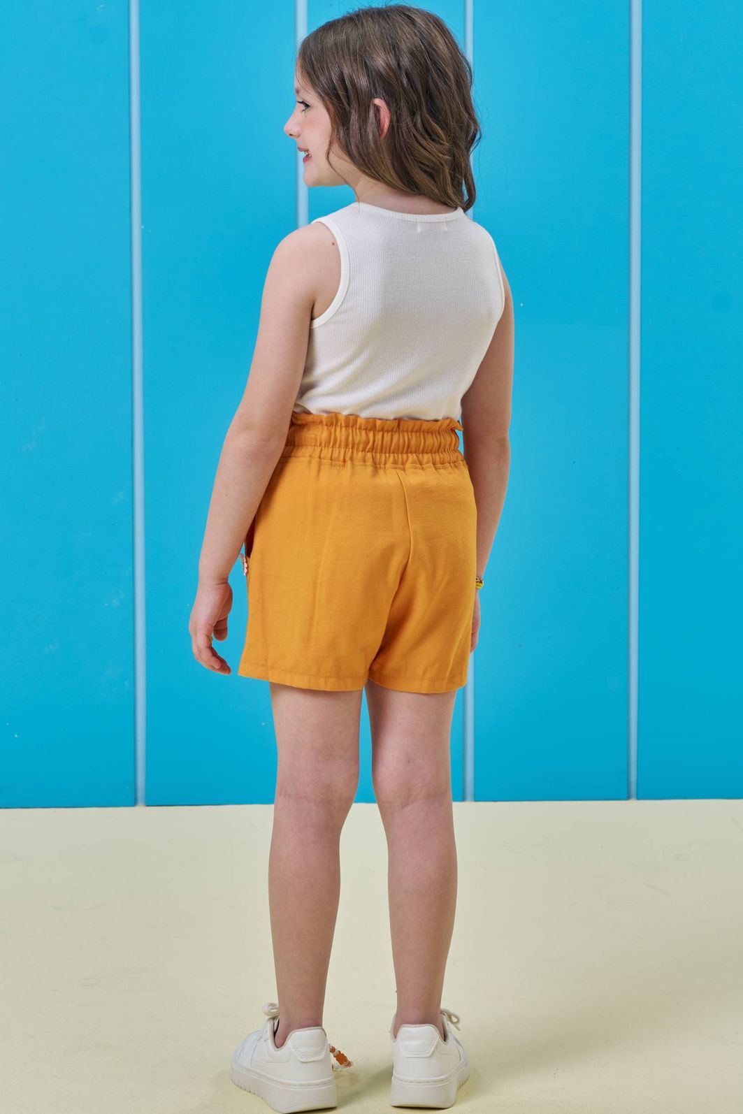 Conjunto de blusa em canelado e shorts em tecido sensoriale 93679 Kukiê Infantil Menina Conjunto de blusa em canelado e shorts em tecido sensoriale 93679 Kukiê Infantil Menina