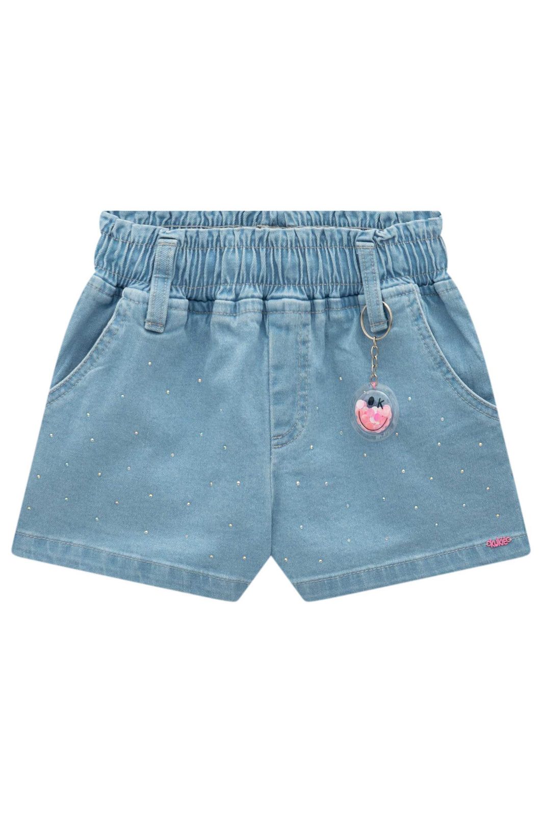 Shorts em jeans com elastano 98449 Kukiê Infantil Menina