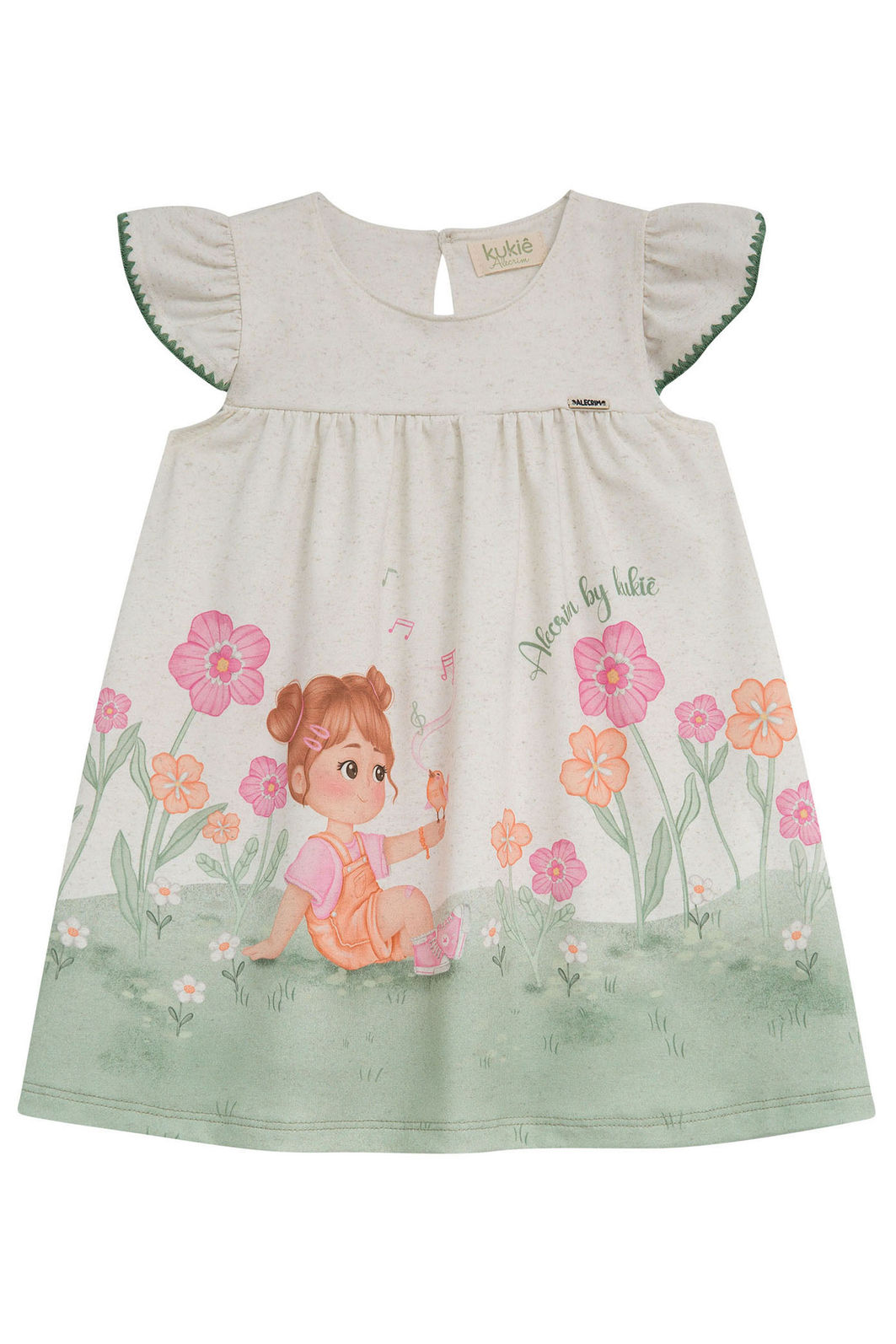 Vestido em malha fresh 96068 Kukiê Bebê Menina Vestido em malha fresh 96068 Kukiê Bebê Menina