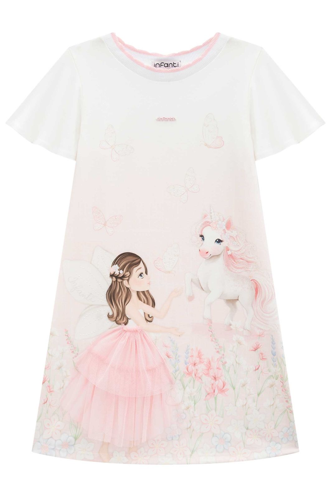 Vestido em fly tech 95832 Infanti Infantil Menina Vestido em fly tech 95832 Infanti Infantil Menina