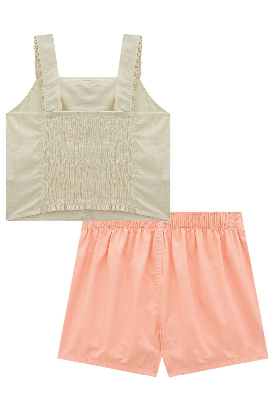 Conjunto de blusa em verano linho e short saia em sarja com elastano 99460 Lilimoon Teen Menina Conjunto de blusa em verano linho e short saia em sarja com elastano 99460 Lilimoon Teen Menina