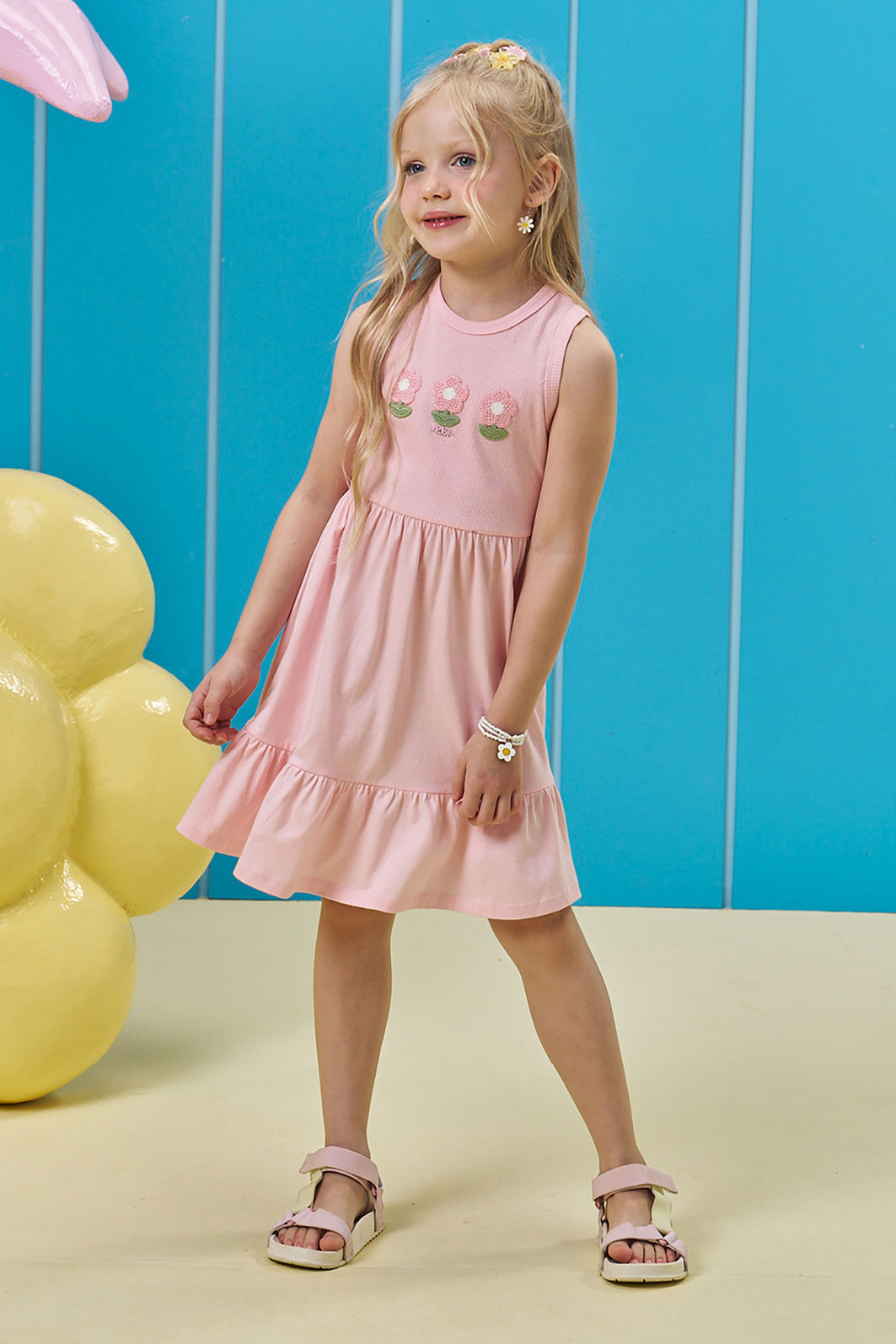Vestido em canelado liz e meia malha 95084 Kukiê Infantil Menina Vestido em canelado liz e meia malha 95084 Kukiê Infantil Menina