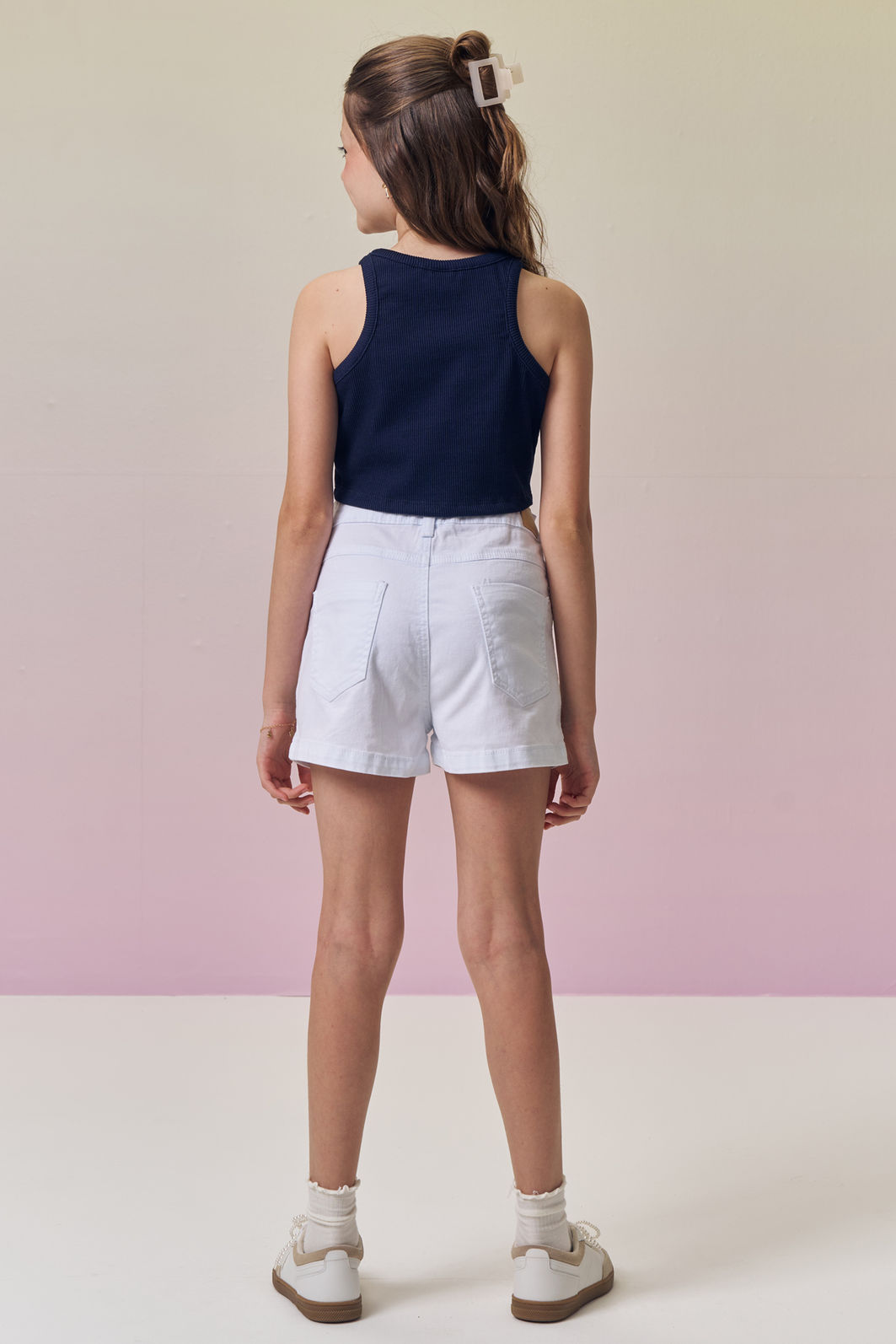 Shorts em sarja com elastano 95000 Vic Teen Menina