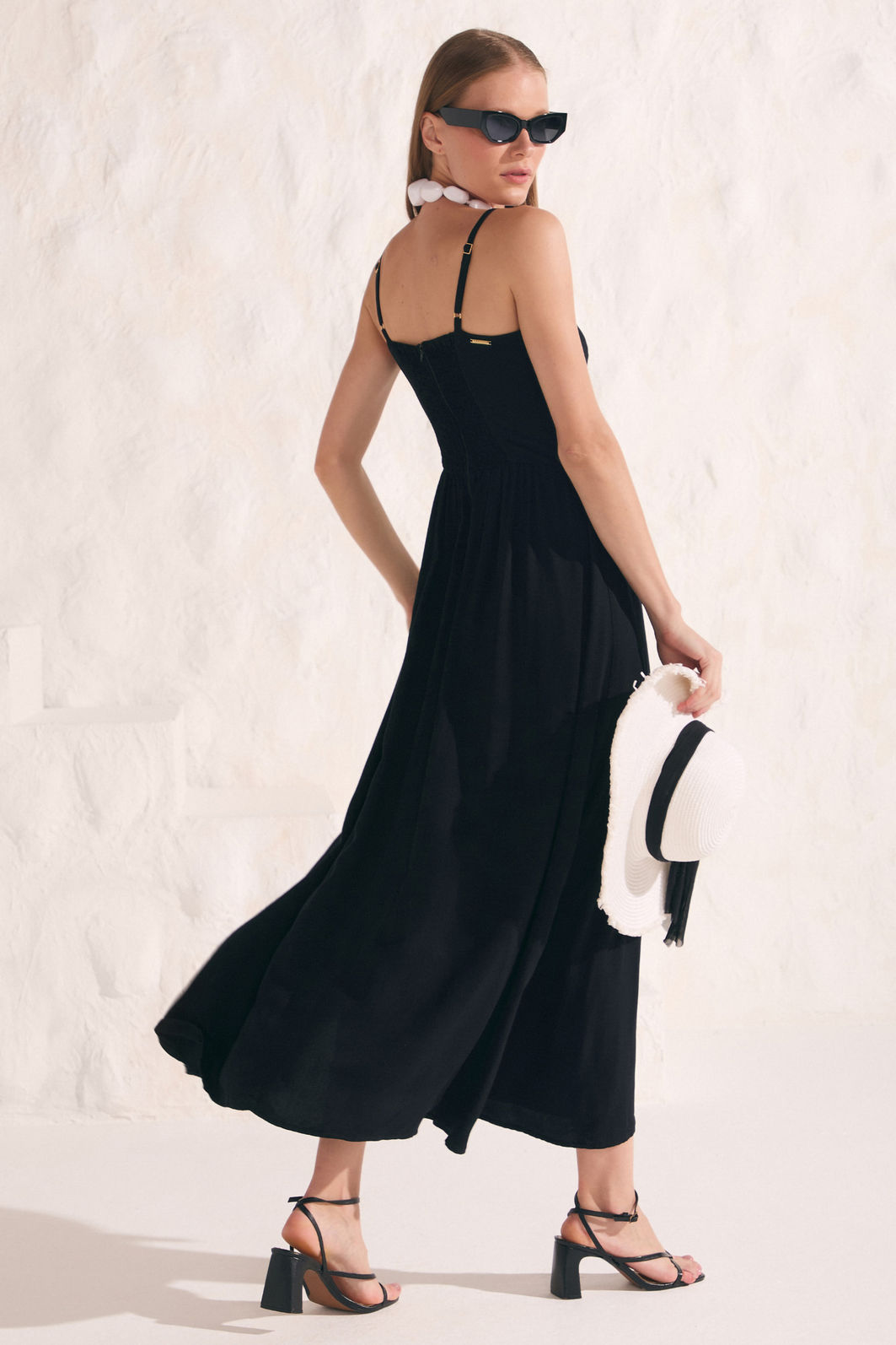 Vestido maxi midi em blend de viscose 88316 Linzzi Vestido maxi midi em blend de viscose 88316 Linzzi