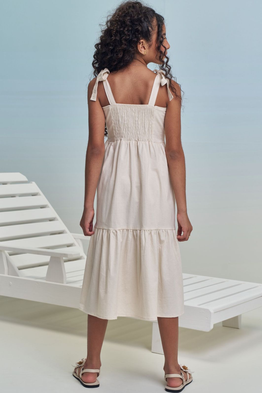 Vestido midi em linho santorini 99451 Lilimoon Teen Menina Vestido midi em linho santorini 99451 Lilimoon Teen Menina